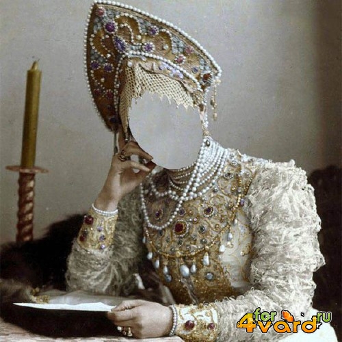  Шаблон для фотошопа - Княгиня русская в национальном костюме 