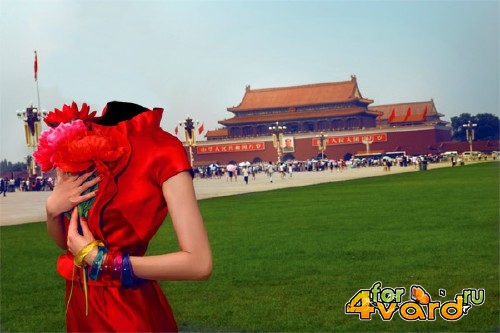  Женский фото шаблон - Поездка в Китай 